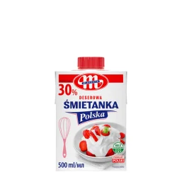 Товар Вершки рідкі Mlekovita Smietanka Deserowa Polska 30% Млековіта сметанка Десертна Ультрапастеризовані Тетрапак 500л