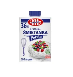 Товар Вершки рідкі Mlekovita Smietanka Deserowa Polska 36% Млековіта сметанка Десертна Ультрапастеризовані Тетрапак 500л