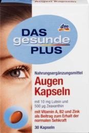 Вітамінний комплекс для зору DAS gesunde PLUS augen kapseln Vitamin A B2 zink 30шт