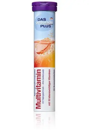 Шипучі таблетки вітаміни DAS gesunde PLUS Multivitamin мультивітамін 10 вітамінів 20шт