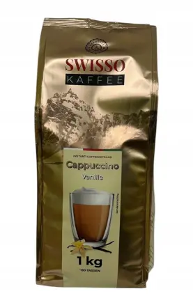 Капучіно розчинний Swisso cappuchino Vanille Instant KaffeeGetrank Coffee Свіссо Ванільний крем 80порцій Пакет 1кг