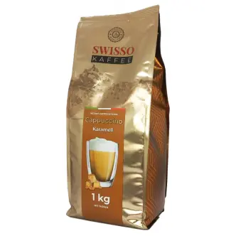 Капучіно розчинний Swisso cappuchino Karamell Instant KaffeeGetrank Coffee Свіссо крем Карамель 80порцій Пакет 1кг
