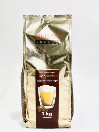 Капучіно розчинний Swisso cappuchino Weiner Melange Instant KaffeeGetrank Coffee Свіссо крем Меланж 80порцій Пакет 1кг