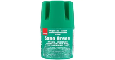 Товар Засіб в Бачок для чищення дезинфекції Унітазів Sano Detergent solid Odorant Green Сано блок з Ароматизацією 900 змивань 150г