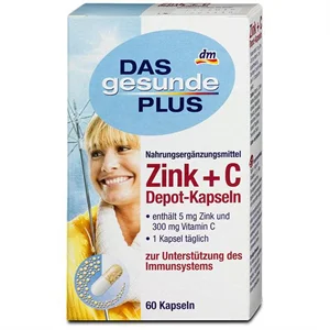 Вітаміни в таблетках das DAS gesunde PLUS gesunde plus zink + c depot-kapseln, 60 шт цинк