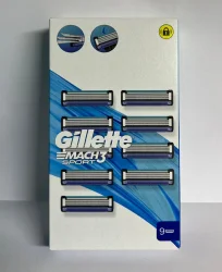 Товар Касети Леза змінні Бритви Чоловічі Gillette Mach3 Sport Cartrige Джілет Картріджі одноразові Змащувальна змужка 3леза 9шт