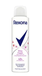 Товар Жіночий аерозоль Антиперспірант Спрей Rexona Stay Fresh White Flowers&Lychee Scent 48h Рексона Залишайся свіжою Білі квіти 150мл