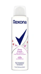Жіночий аерозоль Антиперспірант Спрей Rexona Stay Fresh White Flowers&Lychee Scent 48h Рексона Залишайся свіжою Білі квіти 150мл