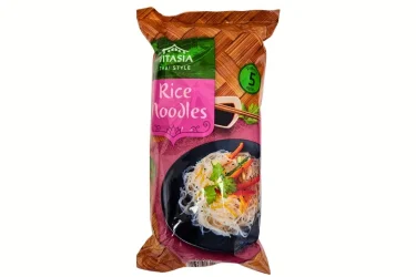 Товар Локшина з Рисової муки без Глютену Vitasia Rice noodles Thai style Вітасія макарони тайські Світлі 200г