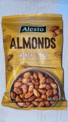 Товар Мигдаль смажений Alesto Almonds Honey and Salt Almonds Алесто мікс меду та солі Пакет 150г