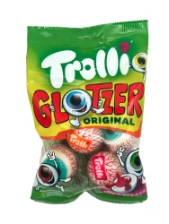 Товар Жувальні гумки у формі Очей Trolli Glotzer Original Sour splash Gummy Тролі шари Кислувата рідка начинка 4шт 75г