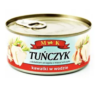 Тунець філе в Власному соку M&K Tunczyk Kawalki w Wodzie МК шматочки Омега-3 Євробанка 170г