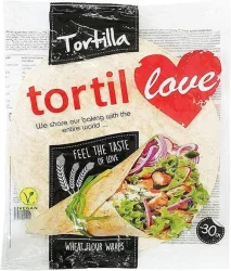 Товар Хлібці Тортилья з Пшеничного борошна гріль Tortilla Tortil Love Wheat Flour Wraps Тортілла млинці круглі 30см 6шт 250г