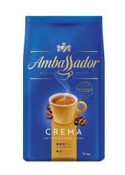 Товар Кава в зернах Ambassador Crema Quality Coffe Амбассадор Крема купаж Арабіки та Робусти 1кг