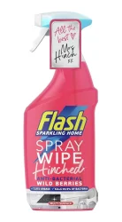 Товар Засіб для чищення Мультиповерхонь Спрей Flash Sparkling Home Spray Wipe Hinched Флеш антибактеріальний аромат лісових ягід 800мл