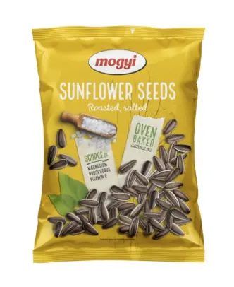 Насіння Соняшника Біле Mogyi Sunflower Seeds Roasted Salted Big Модьі з сіллю Смажене без масла вакуум Пакет 200г