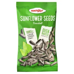 Товар Насіння Соняшника Біле Mogyi Sunflower Seeds Roasted Big Модьі без солі Смажене без масла вакуум Пакет 60г