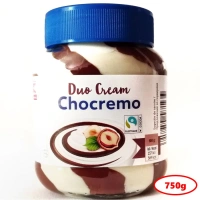 Паста Шоколадно молочна K-Classic Duo Cream Chocremo Дуокрем Чокремо полосата з лісовими горіхами Банка 750г