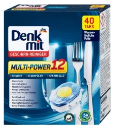 Товар Капсули для Посудомийних машин Denkmit Geschirr Reiniger Multi Power 12 Денкміт таблетки Мультисила Безфосфатні 40шт 840г