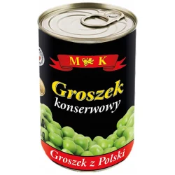 Товар Горошок консервований M&K Groszek konserwowy МК зелений в соці ЄвроБанка 400г