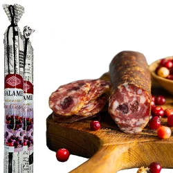 Товар Ковбаса сирокопчена Carnificio Salame сon Ciliegia Саламі Карніфіціо з Вишнею свинина в натуральній оболонці Палочка 280г
