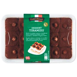 Товар Тірамісу десерт GustoBello Dessert Tiramisu ГустоБелло з шоколадним кремом з Маскарпоне Порційний Бокс з кришкою 500г