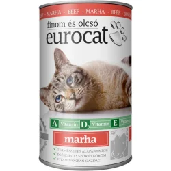 Товар Корм для тварин EuroCat Beef Еврокет вологий шматочки Говядина в желе Євробанка 415г