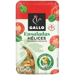 Товар Макарони спіральки Gallo Ensaladas Helices Pasta Tomate 3min Галло Паста з томатами та шпінатом Короткі Швидкого приготування 450г