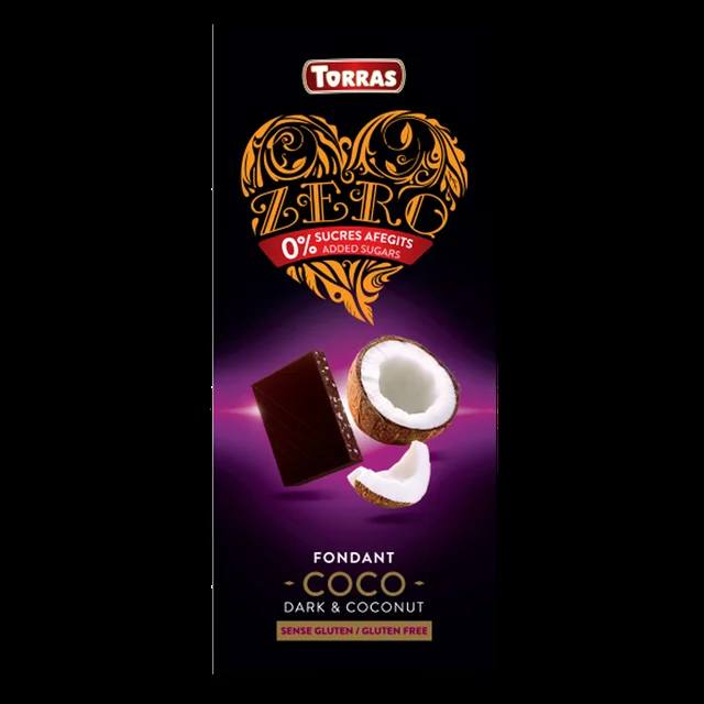 Шоколад torras Torras zero negra сосо чорний з кокосом 125г