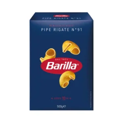 Товар Макарони Рігатони №91 Barilla Pipe Rigate Collezione Al Dente Барілла Паста Ракушки Середні Швидке приготування 500г