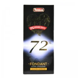 Товар Чорний шоколад Torras zero fondant dark chocolate 72% 100г