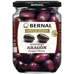 Товар Оливки мариновані Арагон Bernal Especialidades Aragon Olives Бернал Делікатес вялені з кісточкою Гігантські Фіолетові Банка 250г