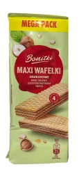 Товар Вафлі солодкі Biedronka Bonitki Maxi Wafelki Mega Pack Orzechowe Боніткі з фундуком 10шт 450г