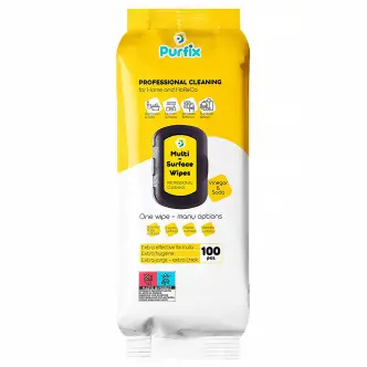 Серветки для прибирання Універсальні Професійні Purfix Multi-Surface Wapes Professional Cleaning Пурфікс Вологі Оцет та Сода 100шт