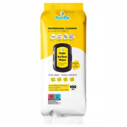 Товар Серветки для прибирання Універсальні Професійні Purfix Multi-Surface Wapes Professional Cleaning Пурфікс Вологі Оцет та Сода 100шт