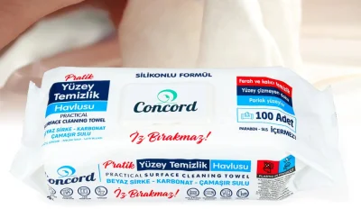 Товар Серветки для прибирання Універсальні Atlas Concord Surface Cleaning Towel Karbonat Конкорд Вологі Оцет та Сода з Клапаном 100шт