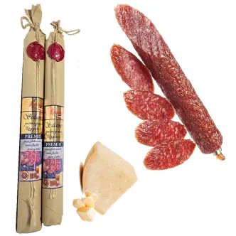 Ковбаса Салямі з Пармезаном Rasmo Premio Salame Parmigiano Reggiano Расмо свинина Сировялена Преміум Палка 270г