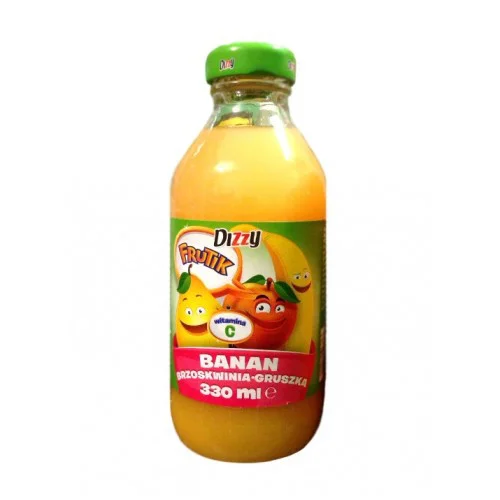 Сік натуральний DIZZY банан — яблуко — груша dizzy banan-brzoskwinia-gruszka 330 ml.