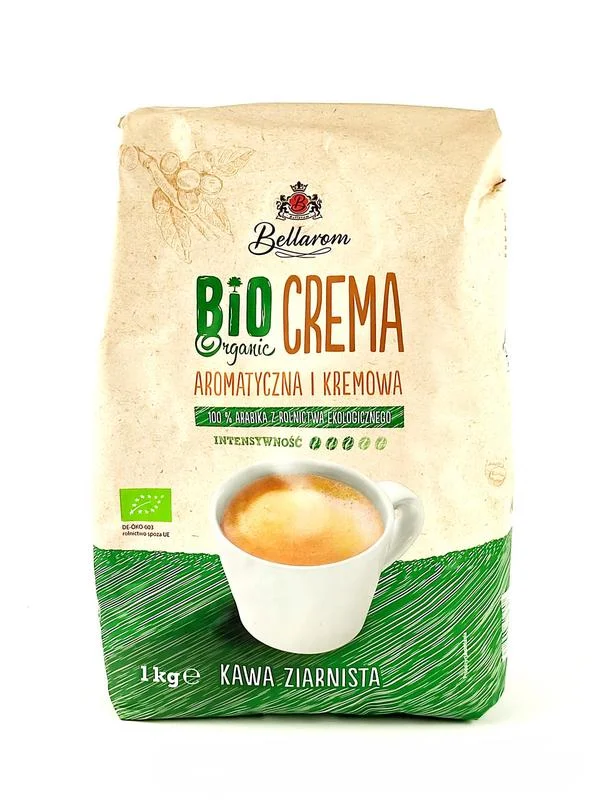 Кава в зернах bellarom Bellarom bio coffee crema 1 кг 100% арабіка біокавичка