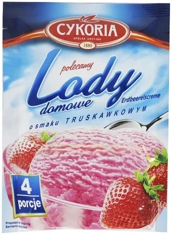Порошок для приготування морозива Cykoria lody domowe з полуничним смаком 60г