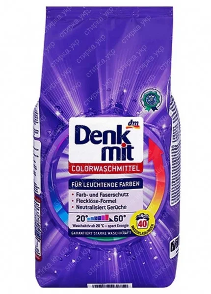 Пральний порошок Denkmit для активного захисту кольору 40 прань, 2,7 кг denkmit aktiv-schutz colorwaschmittel