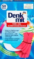 Товар Серветки абсорбуючі Захист від Фарбування Denkmit Farb Schmutzfangtücher Денкміт для прання Світлих та Кольорових речей 50шт