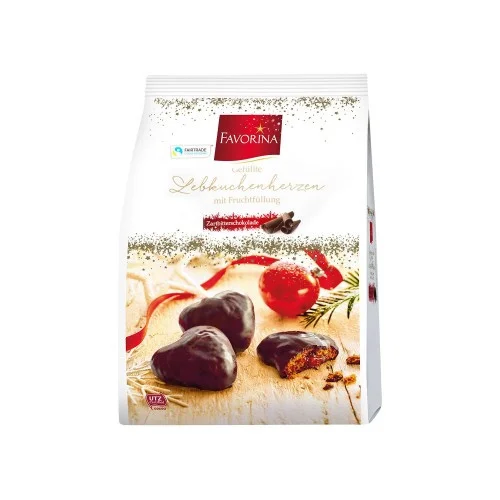Пряники в чорному шоколаді Favorina з фруктовою начинкою favorina 300g (німеччина)