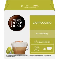 Товар Кава мелена в Капсулах Nescafe Dolce Gusto Cappuccino Round&Silky Нескафе Капучіно Мякість та Насиченість 16шт 8порцій 186г