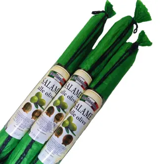 Ковбаса Салямі з Свинини та Оливками Bellissimo Salame alle Olive Беліссімо Салама сировялена Палочка 300г