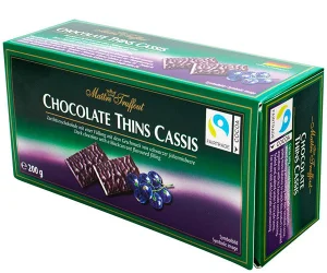 Товар Шоколадні пластинки з Чорною смородиною Maitre Truffout Chocolate Thins Cassis Майстер Труфо Коробка 200г