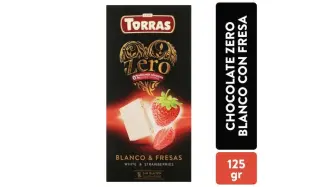 Шоколад Білий без Глютену Torras Zero White&Strawberries Chocolate 0% Торас Зеро з Полуницею Плитка 100г