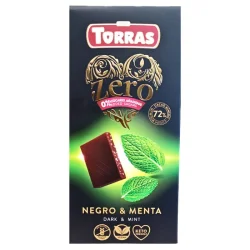 Товар Шоколад Чорний без Глютену Torras Zero Dark&Mint Chocolate 72% Cacao Торас Зеро Чорний з Мятою 100г