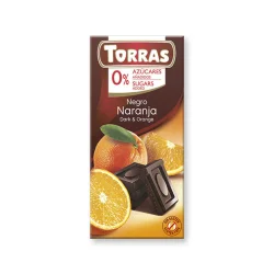 Товар Шоколад Чорний без Глютену Torras Negro Dark&Orange Naranja Chocolate 0%Sugar Торас Чорний з Апельсином Плитка 75г