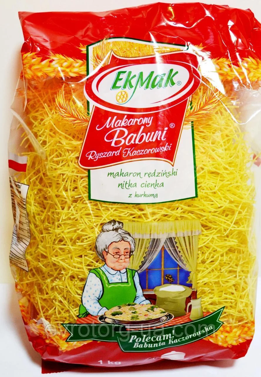 Макарони ( EkMak вермишель ) nitka cienka ekmak makarony babuni ryszard kaczorowski redzinski 1 kg.